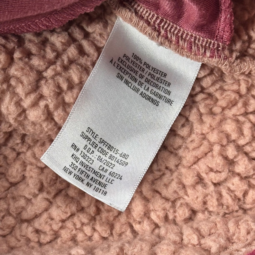 Spyder Pink Sherpa Fleece Pullover Womens Medium Snap Cozy Jacket M - Picture 6 of 7